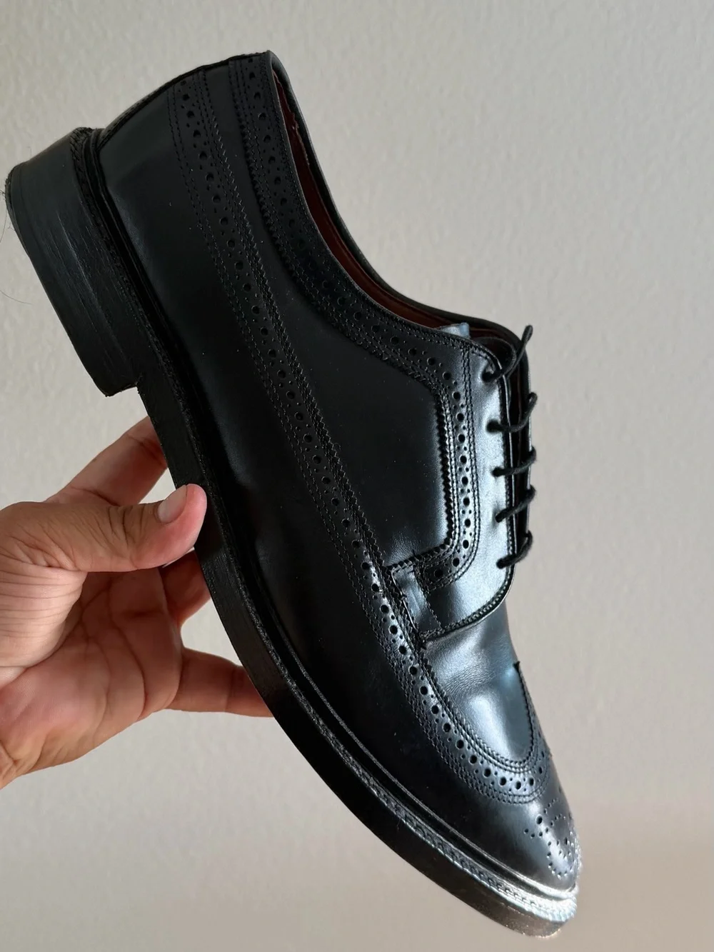 Allen Edmonds Men MacNeil Wing Black-Handcrafted in USA 12 D